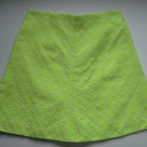 J. Crew Factory Neon Yellow Flare Mini Skirt